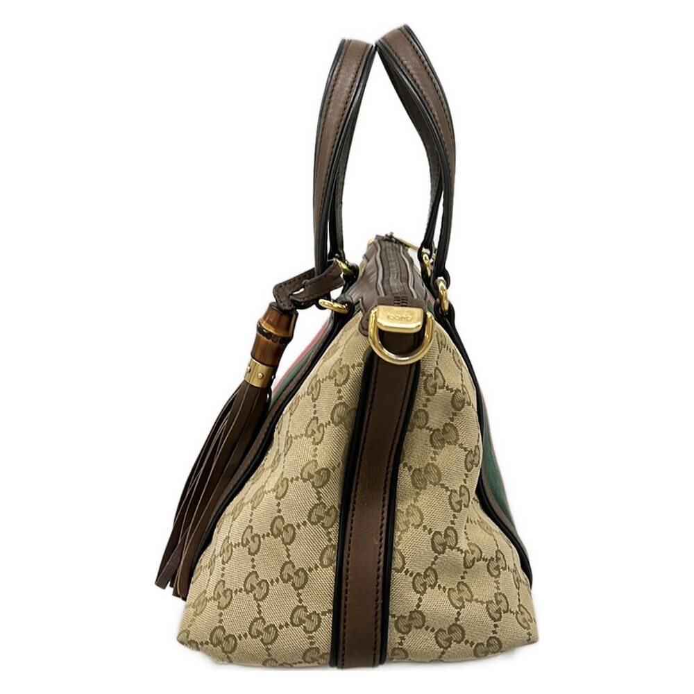 Gucci GG/Sherry Handbag 353114 Beige Dark Brown Multi Jacquard Leather - Picture 4 of 15